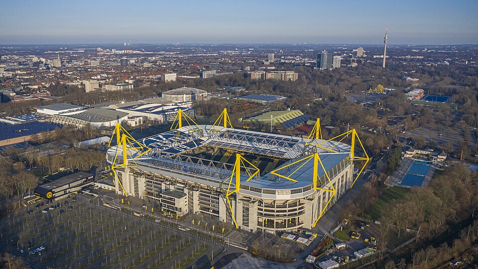 Signal Iduna Park in Dortmund, home of the large south terrace known as the Yellow Wall